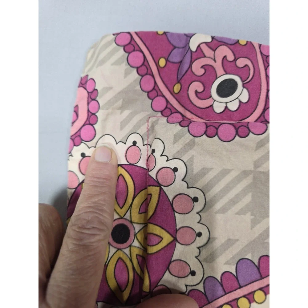 Vera Bradley Pillow Shams Set‎ of 2 Pink Paisley Plaid Cotton Standard Covers